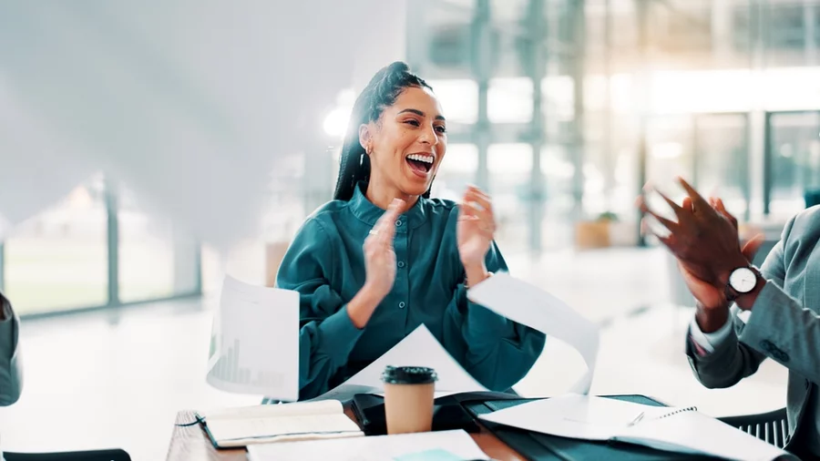 Successful advisor clapping